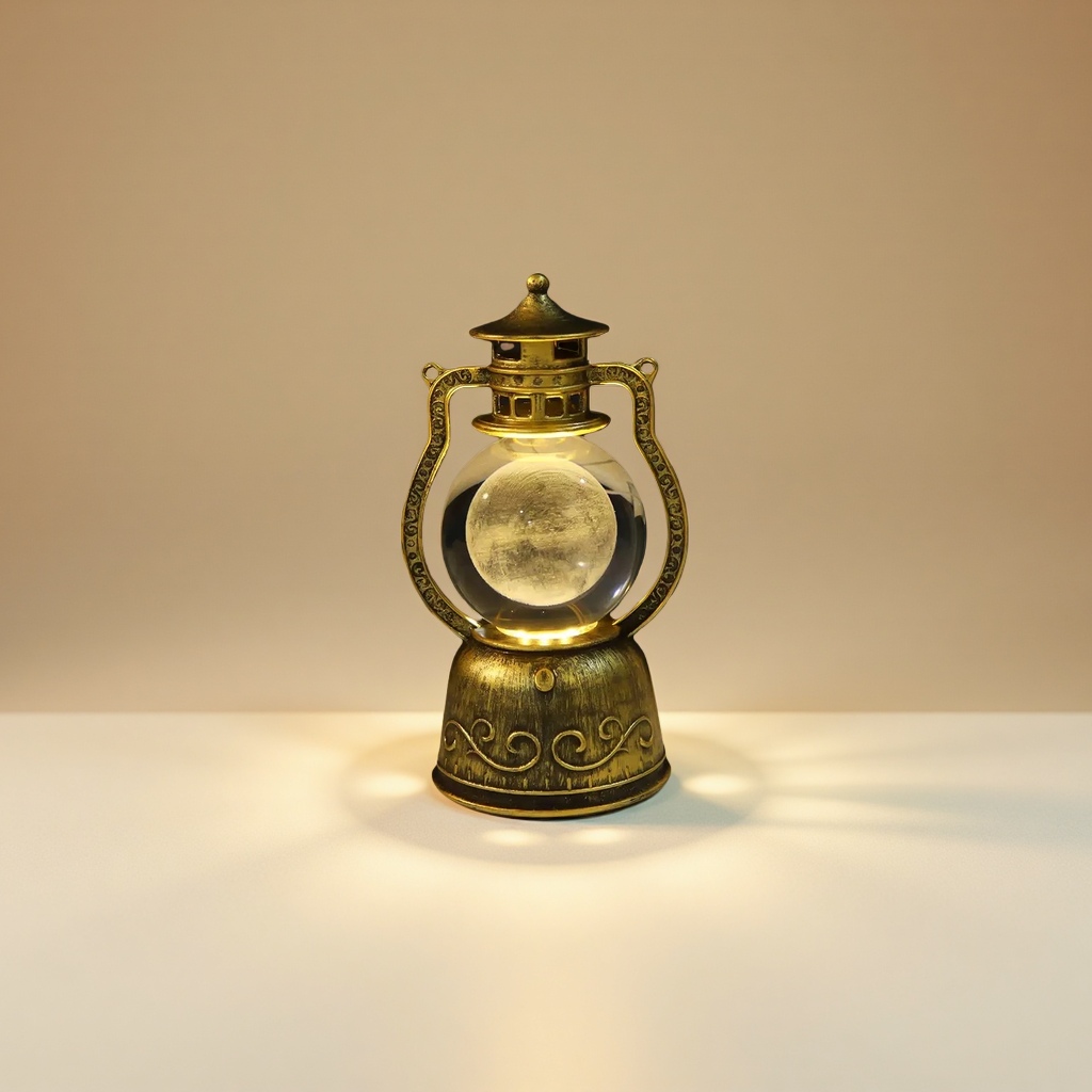 A small revolving lantern with an inlaid crystal ball and a night light decoration Specification image