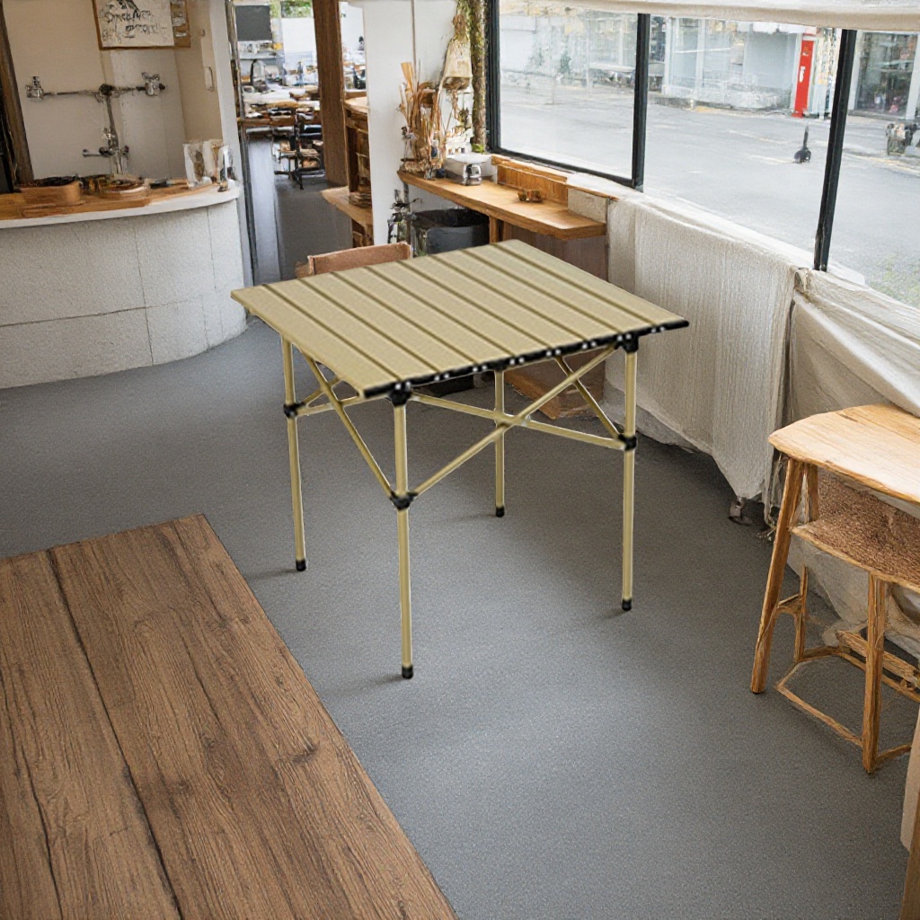 Square folding table with adjustable height, a simple storage table for home and office use Application Scenario