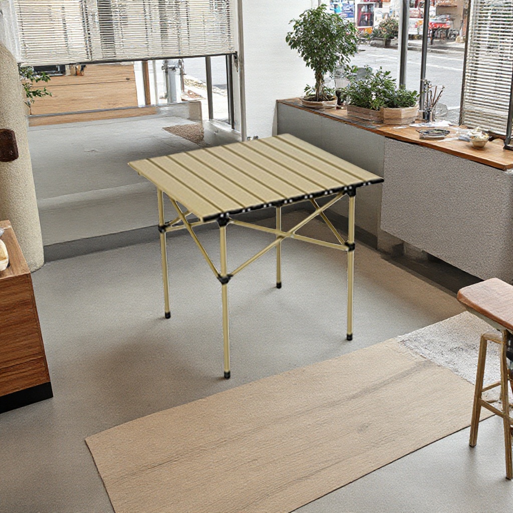 Square folding table with adjustable height, a simple storage table for home and office use