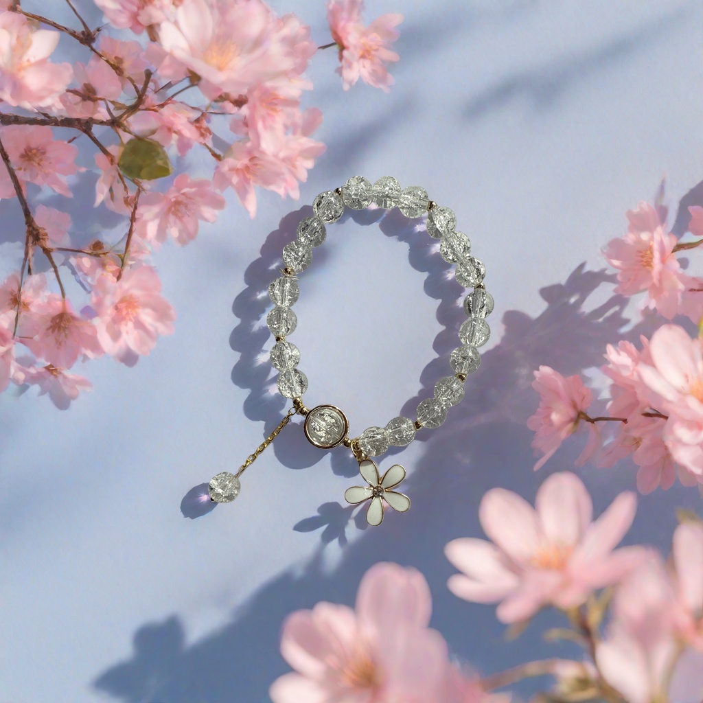Transparent crystal bead bracelet, a fashionable and simple women's bracelet necklace accessory, a gift for girls details Picture