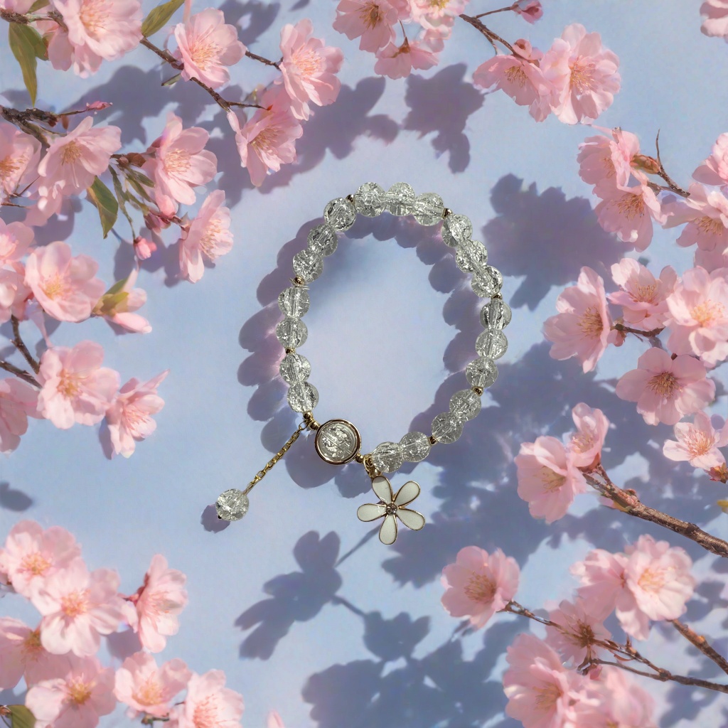 Transparent crystal bead bracelet, a fashionable and simple women's bracelet necklace accessory, a gift for girls