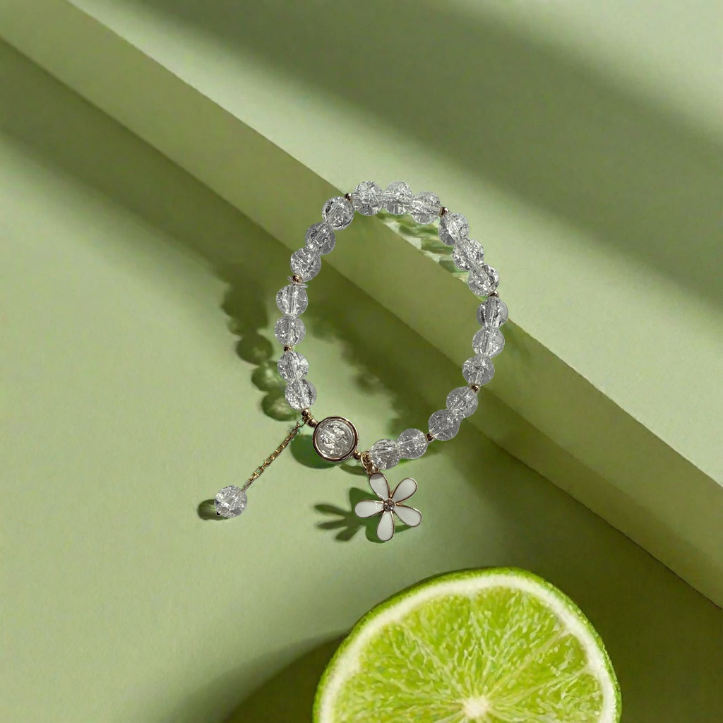 Transparent crystal bead bracelet, a fashionable and simple women's bracelet necklace accessory, a gift for girls Application Scenario
