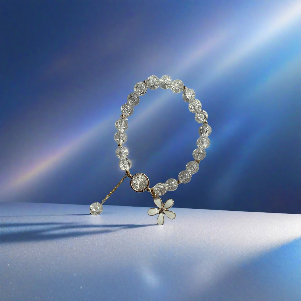 Transparent crystal bead bracelet, a fashionable and simple women's bracelet necklace accessory, a gift for girls Specification image