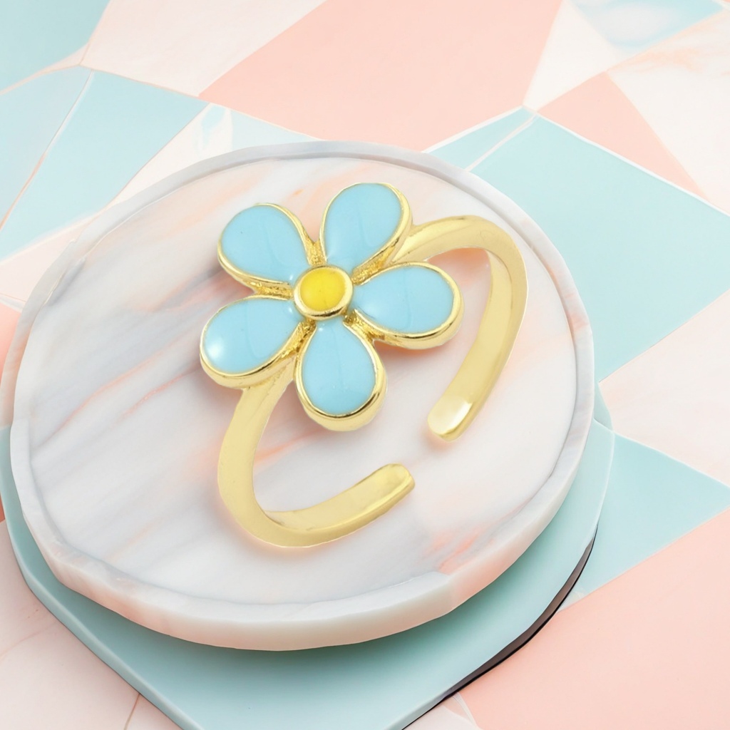 Flower-shaped ring, a fashionable and simple design for women, as a couple's ring gift full figure