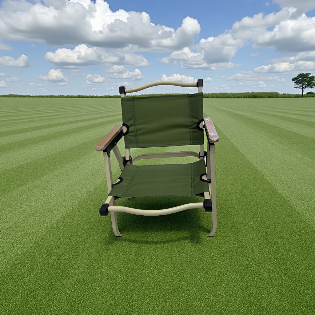 The green folding chair is portable and lightweight, suitable for outdoor picnics and leisure home use details Picture