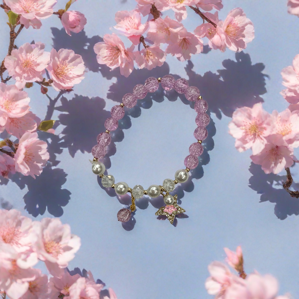 Purple crystal bead bracelet is a fashionable and simple women's jewelry with exquisite design for daily wear Specification image