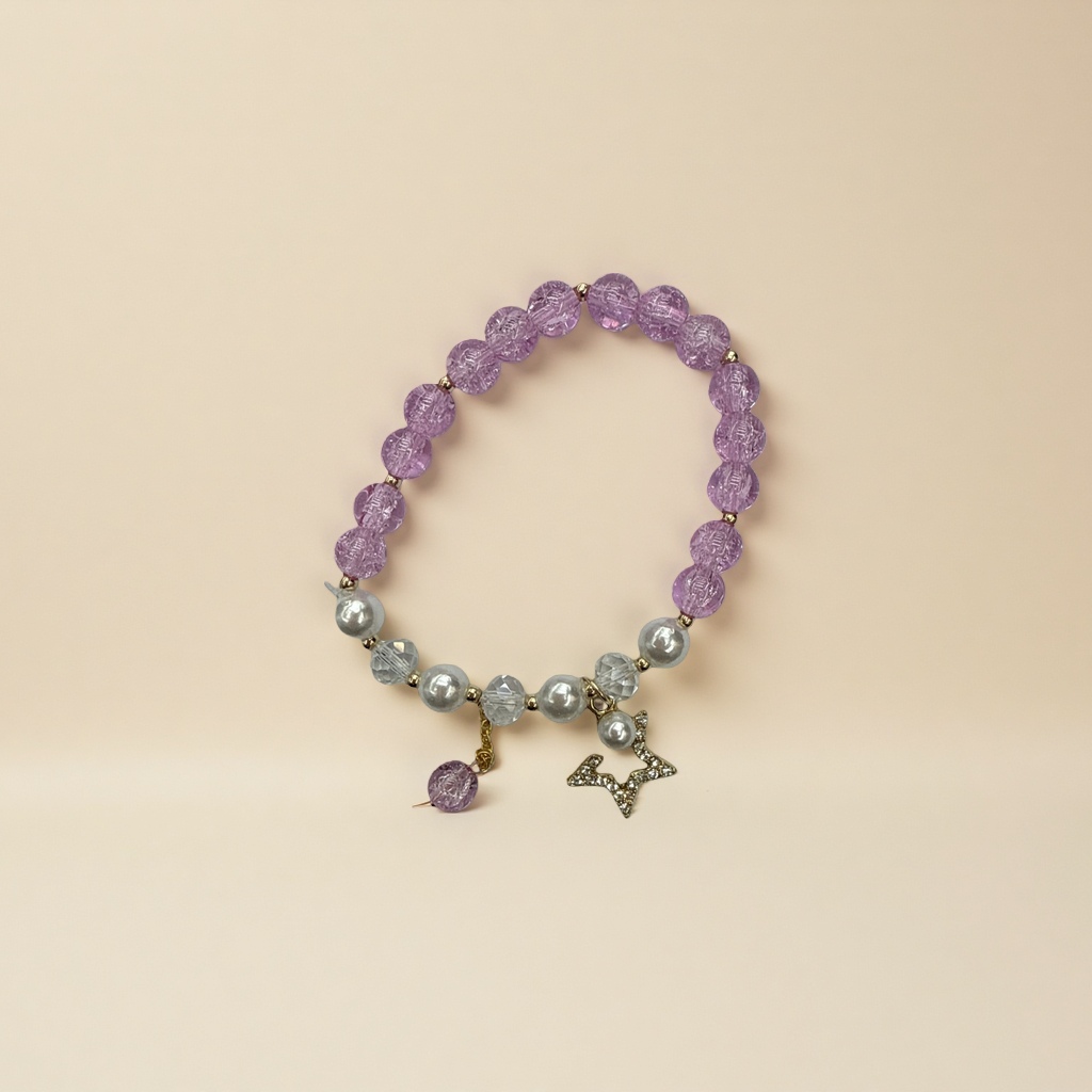 Purple crystal bead bracelet is a fashionable and simple women's jewelry with exquisite design for daily wear Application Scenario