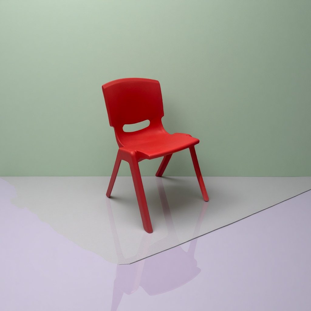 Red plastic chair, portable and lightweight, outdoor household folding chair, plastic chair details Picture