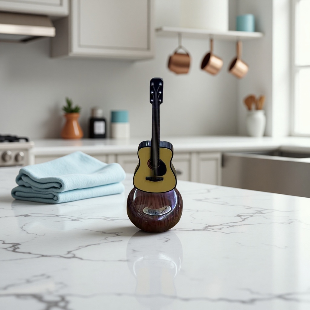 吉他造型音乐盒 悦耳旋律童趣音乐盒经典复古风产品图