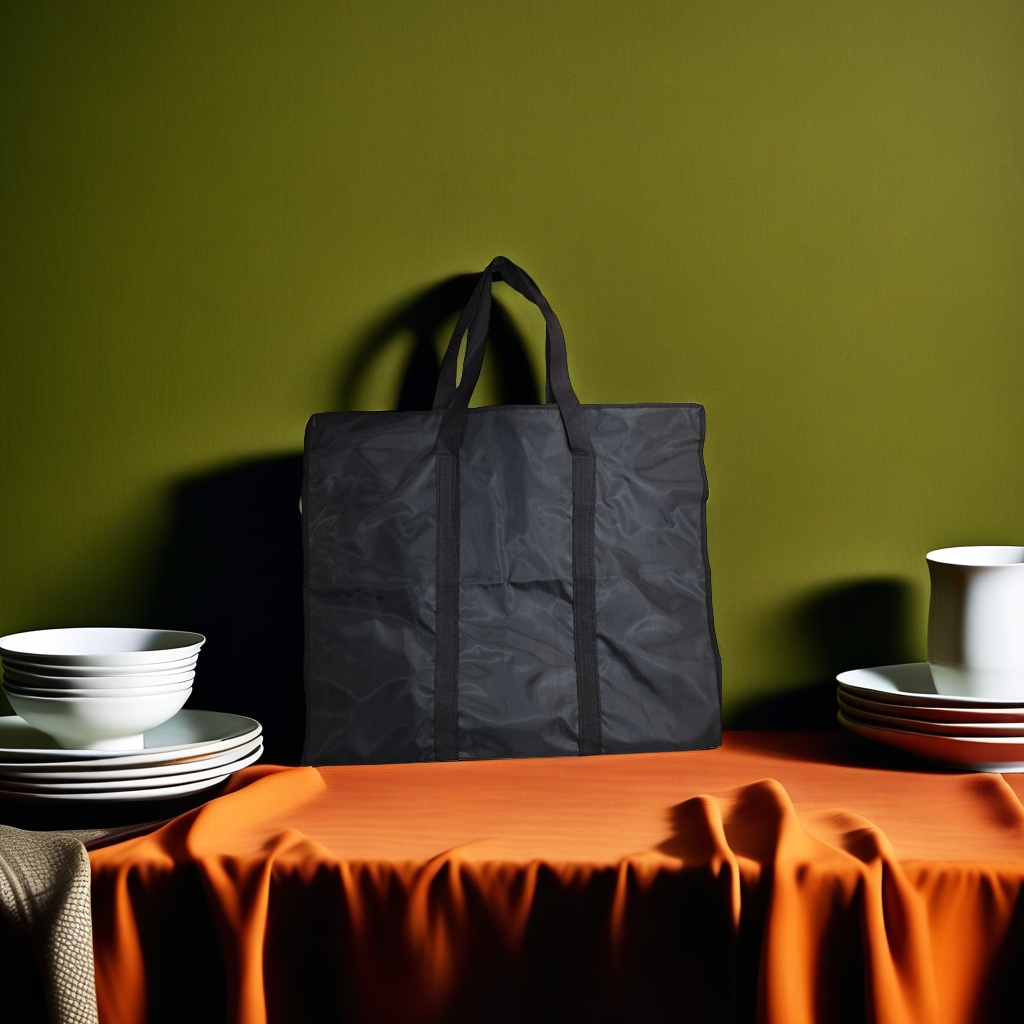 Black hand-held large-capacity canvas shopping bag, simple and versatile for commuting. Commuting 155814042