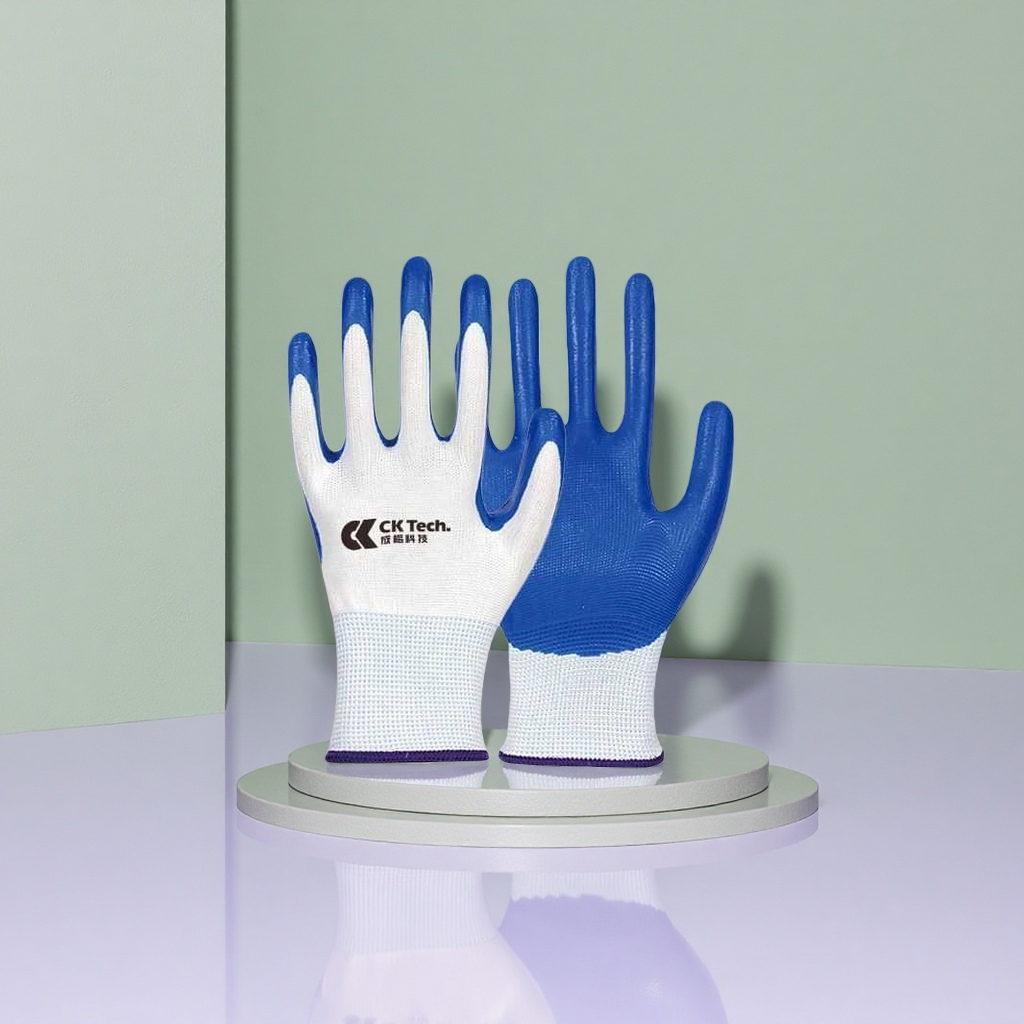 Guantes de goma impregnados de nitrilo antideslizante resistente al desgaste guantes engrosados protección diaria uso industrial