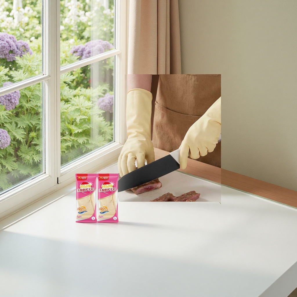 Limpieza del hogar guantes de látex antideslizante resistente al desgaste modelo engrosado Application Scenario