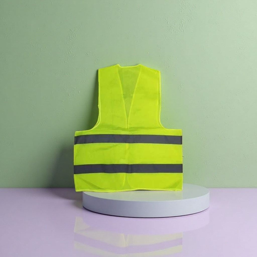 Fluorescent yellow reflective vest details Picture
