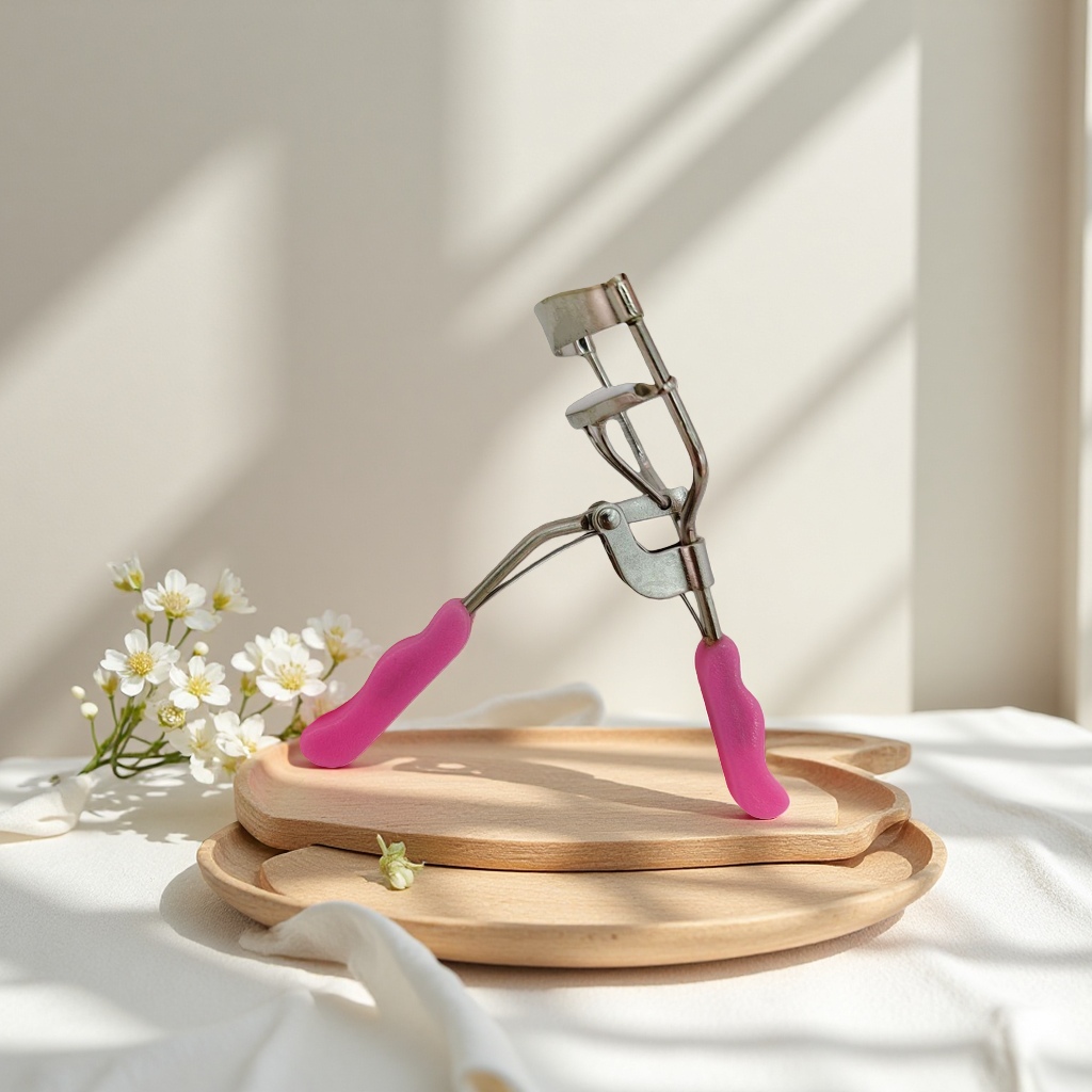 Pink handle eyelash curler, anti-slip, long-lasting and durable beauty tool. 172344251