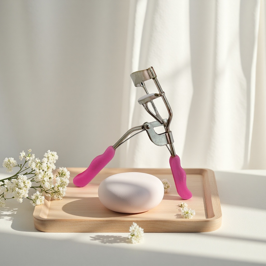 Pink handle eyelash curler, anti-slip, long-lasting and durable beauty tool. 172344251 details Picture