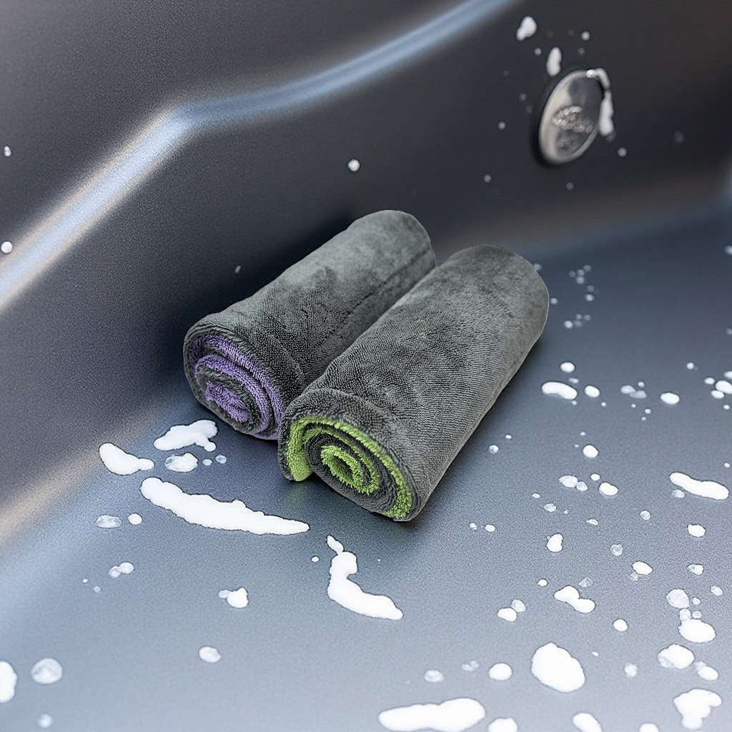 Yilusi ultra-fine fiber car wash braid towel, made of high-density ultra-fine fibers woven into a soft braid texture, has strong water absorption and retention capacity. It leaves no marks when cleaning cars, does not scratch paint, does not shed fibers or fluff, and is flexible, wear-resistant and easy to use Specification image