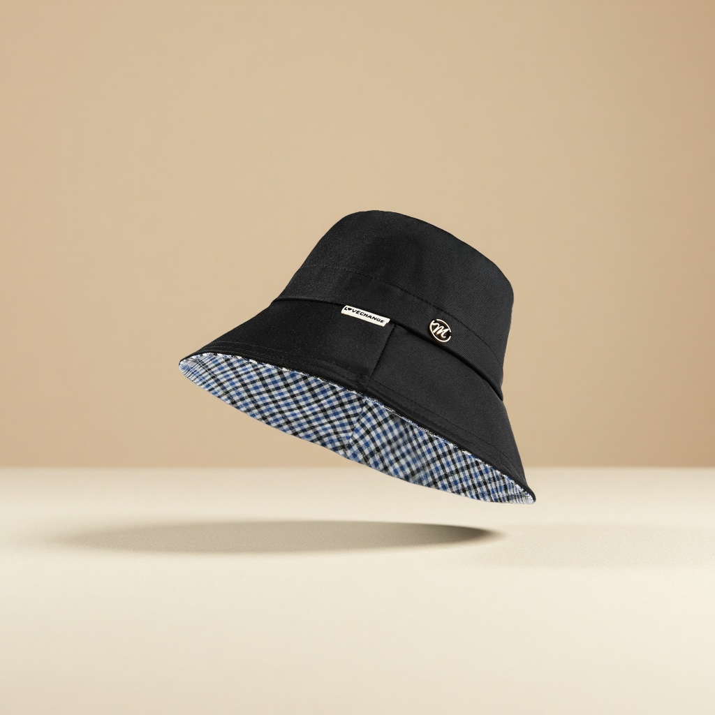 White fisherman's hat, suitable for both men and women, is a breathable and casual summer sun hat