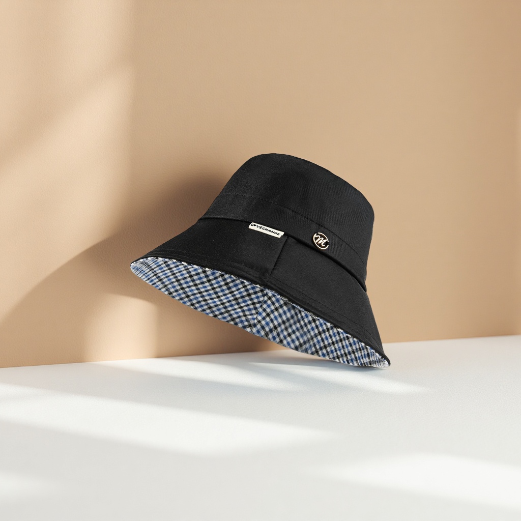 White fisherman's hat, suitable for both men and women, is a breathable and casual summer sun hat details Picture