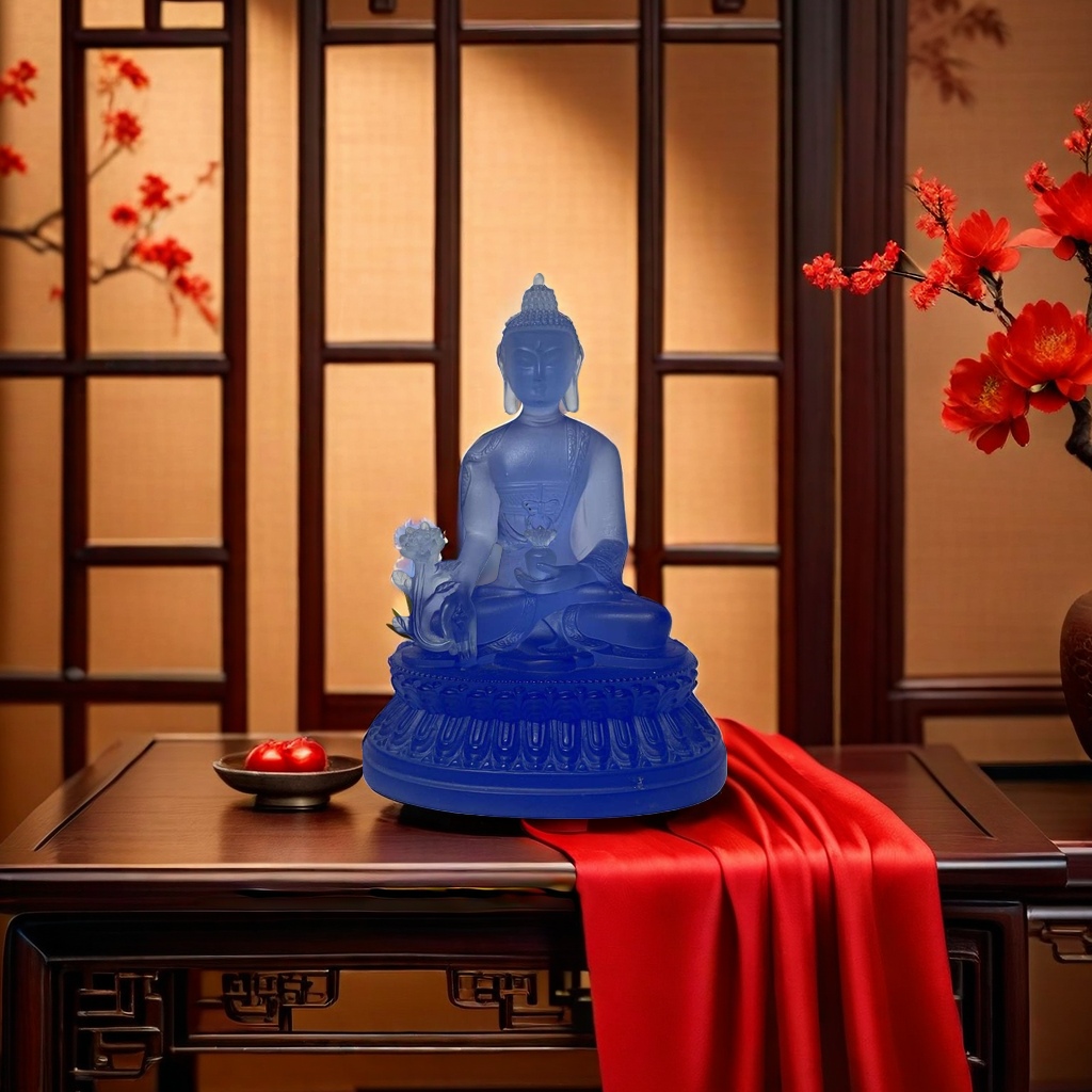 蓝色药师佛佛像雕塑摆件家居装饰工艺品摆设客厅供奉佛像221451272树脂佛像佛像摆件