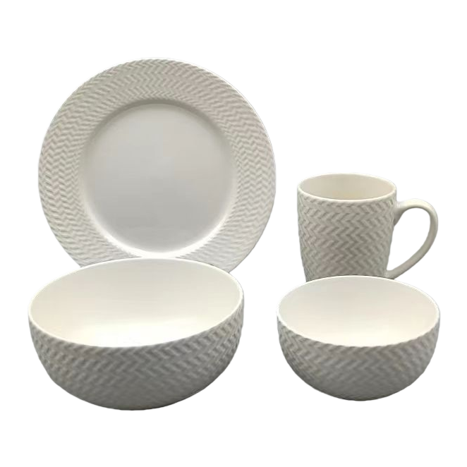 White ceramic tableware, plates, cups and bowls, home set, simple style, durable Item Picture