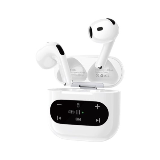 HK-64BL TWS Bluetooth headphones with SIM card, wireless headphones, noise-cancelling Bluetooth 50, high-definition sound quality, long battery life, portable charging case Item Picture