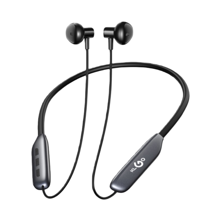 The KLGO neckband wireless Bluetooth headphones feature noise-cancelling, clear sound quality, portability and long battery life Item Picture