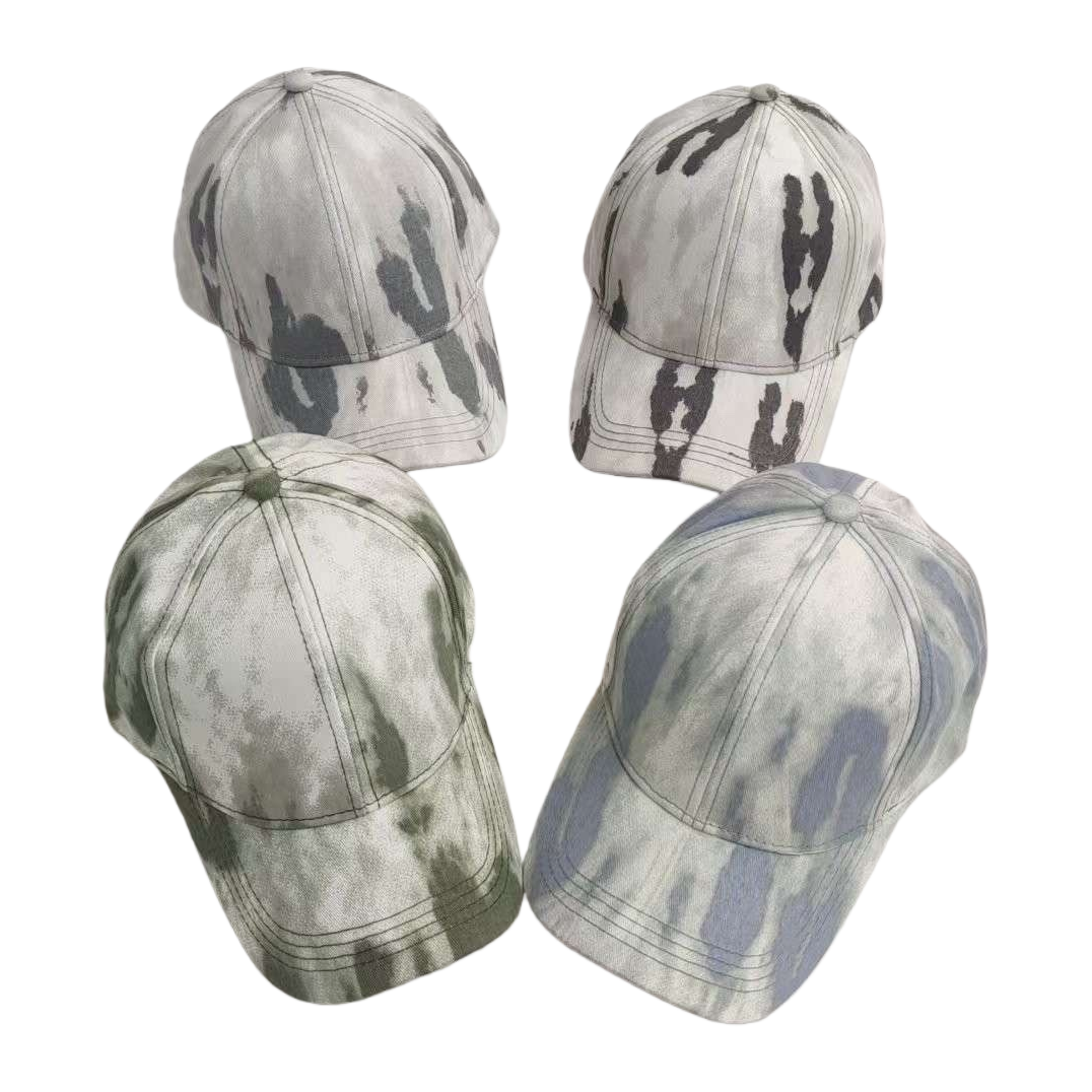 Tie-dyed pattern baseball cap for men, thickened and breathable, new summer hat Item Picture