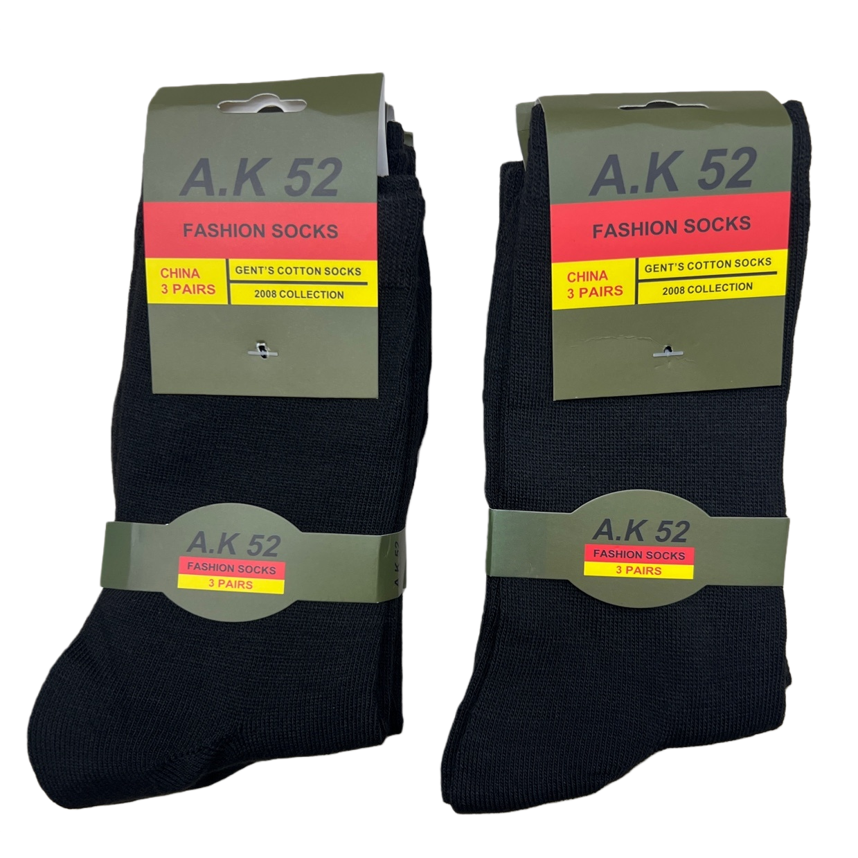 A K 52 black fashionable socks packaging in five pairs Item Picture