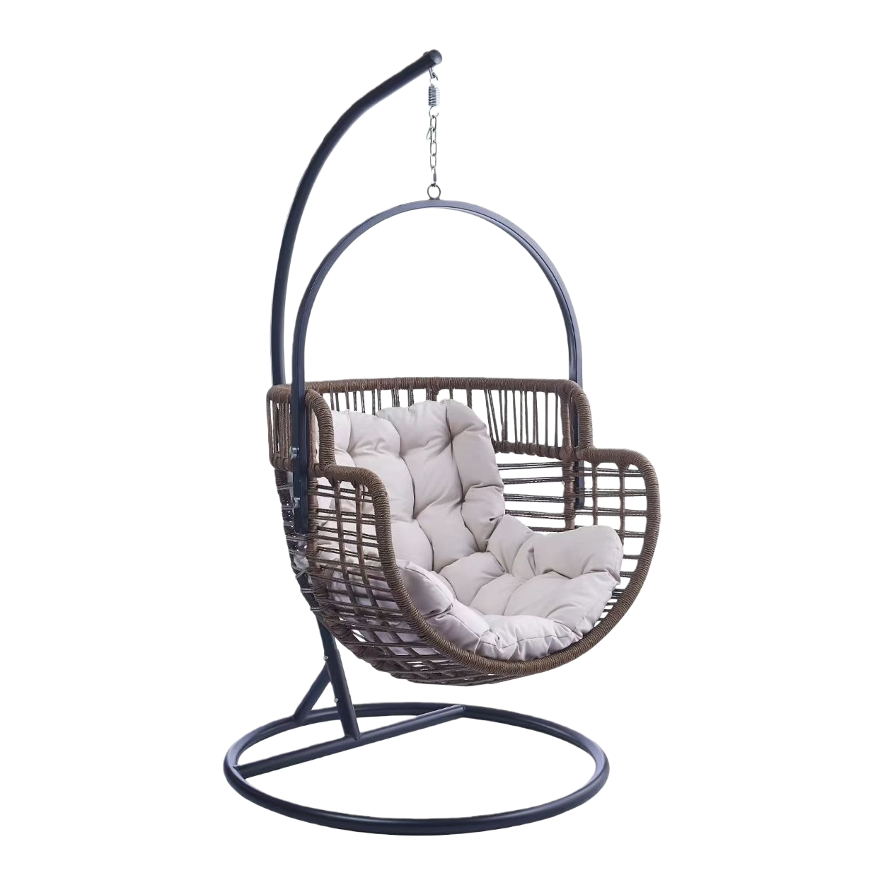 The suspended rattan rocking chair is comfortable, breathable and suitable for outdoor balconies Item Picture