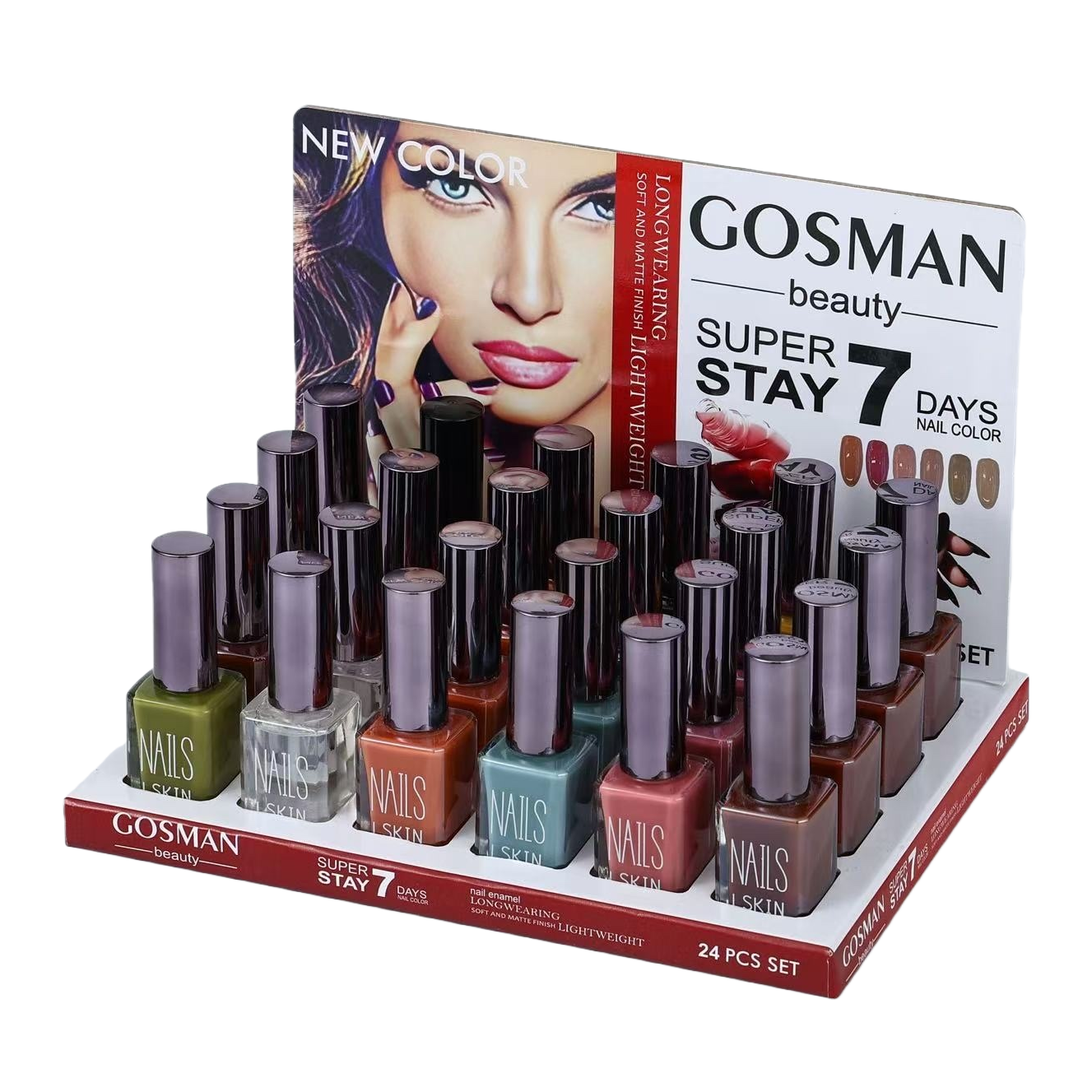 GOSMAN beauty SUPER STAY 7 DAYS NAIL COLOR 24 PCS SET 指甲油套装 Item Picture