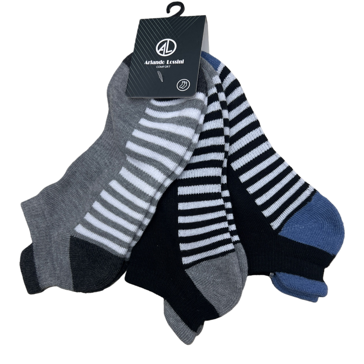 Three pairs of striped short socks are comfortable, breathable, soft and thick Item Picture