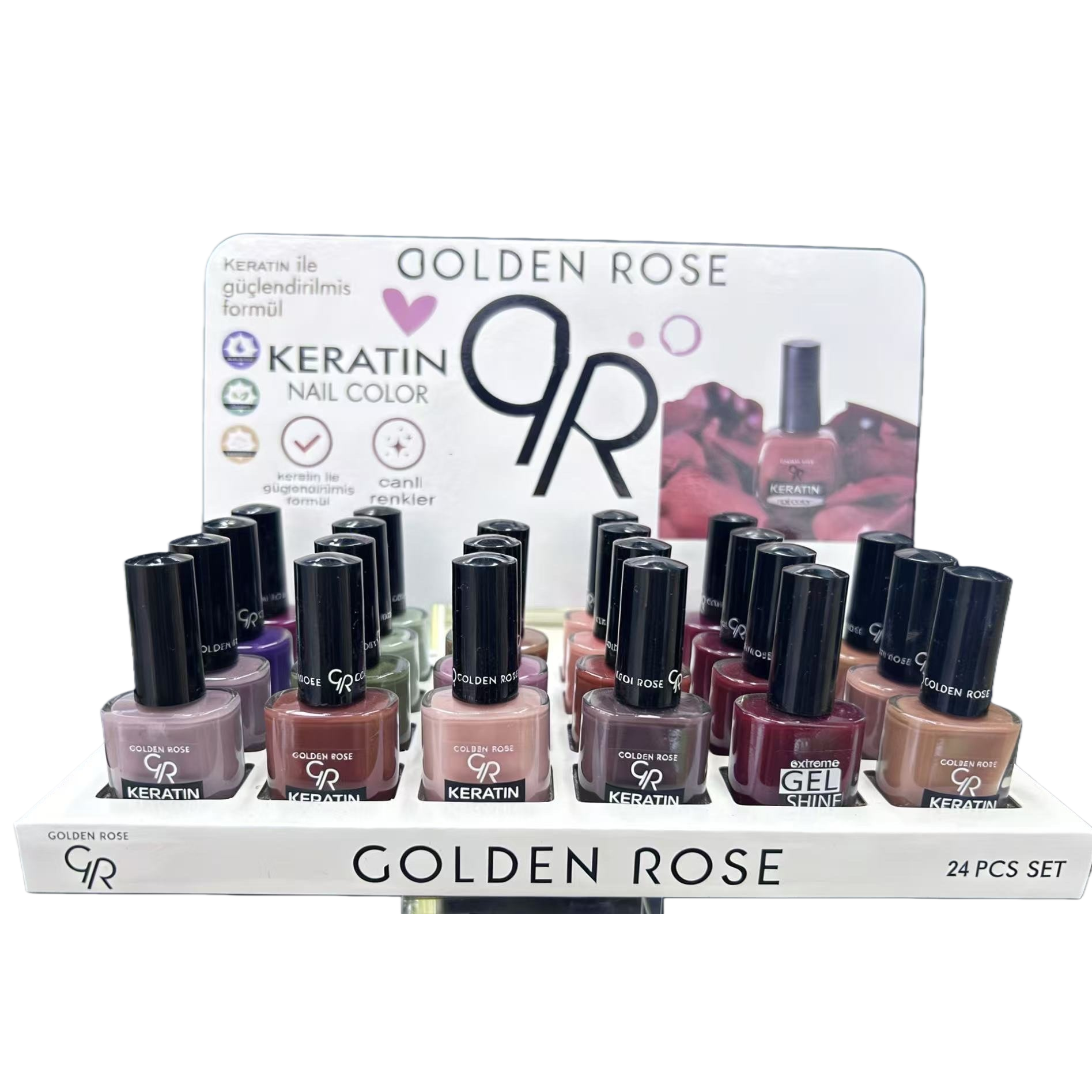 Golden Rose Keratin Nail Color 24-piece nail polish set Item Picture