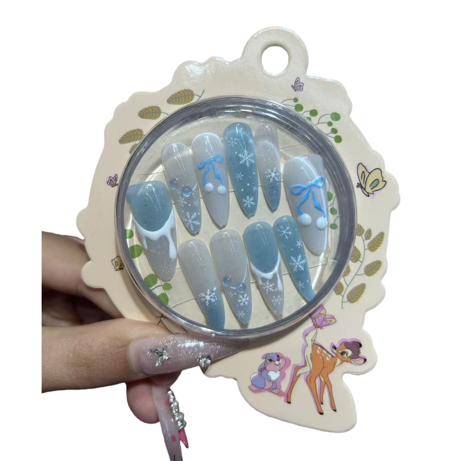 Winter-themed false nail set, warm nail decoration, new Christmas party supplies Item Picture