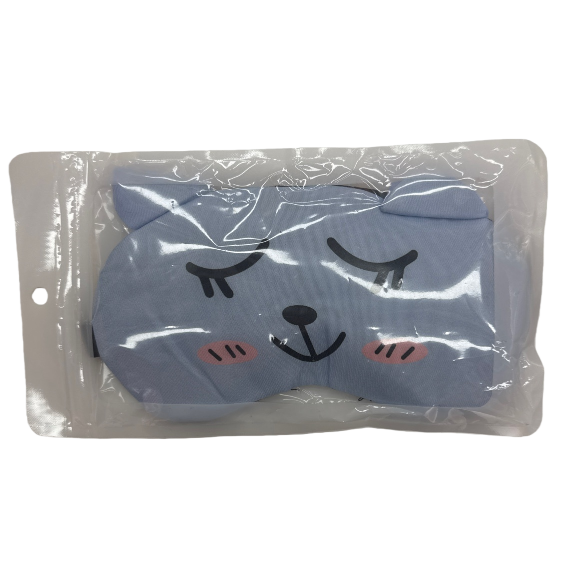 卡通猫脸眼罩主体白底实物图