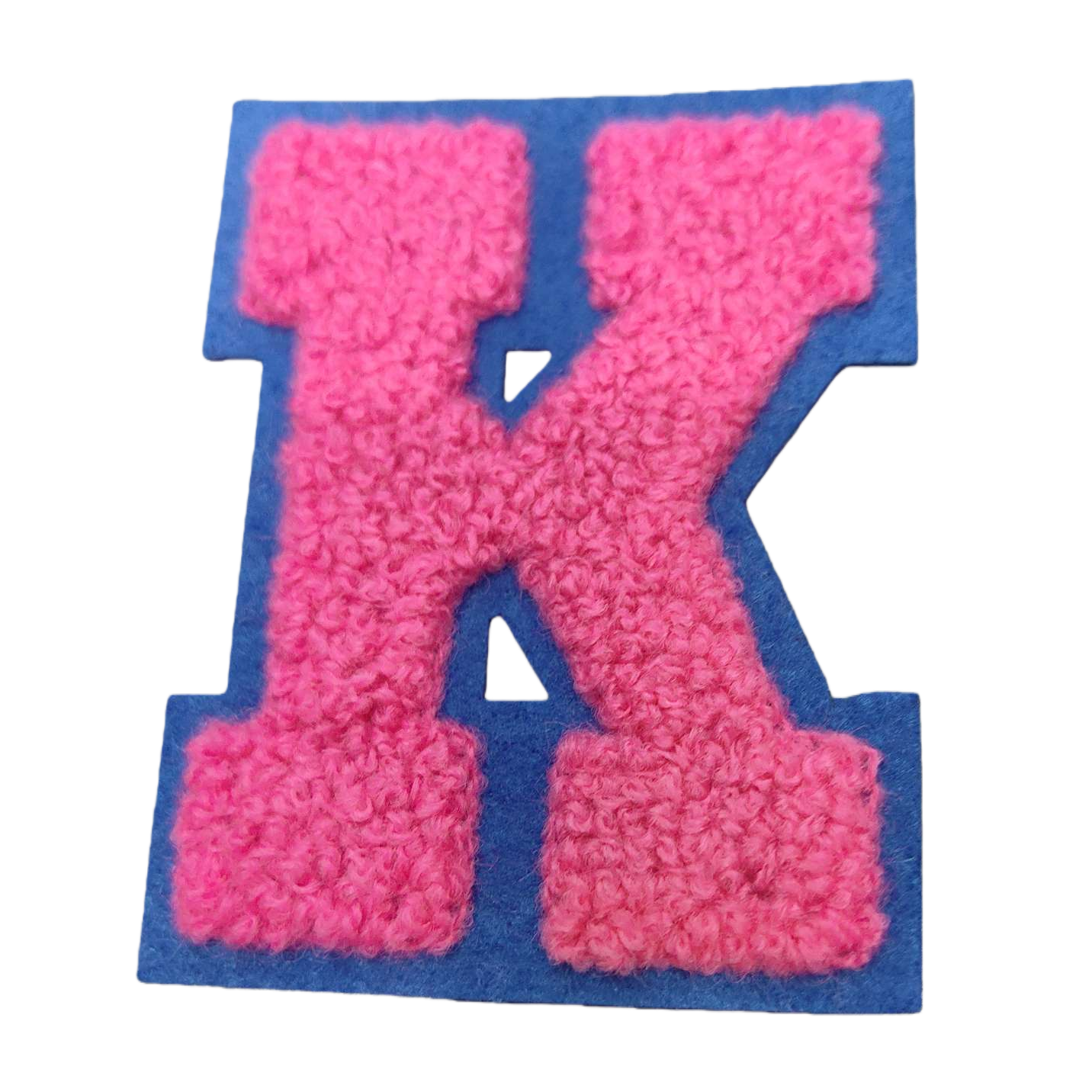 粉色毛毡字母K蓝色边框装饰画