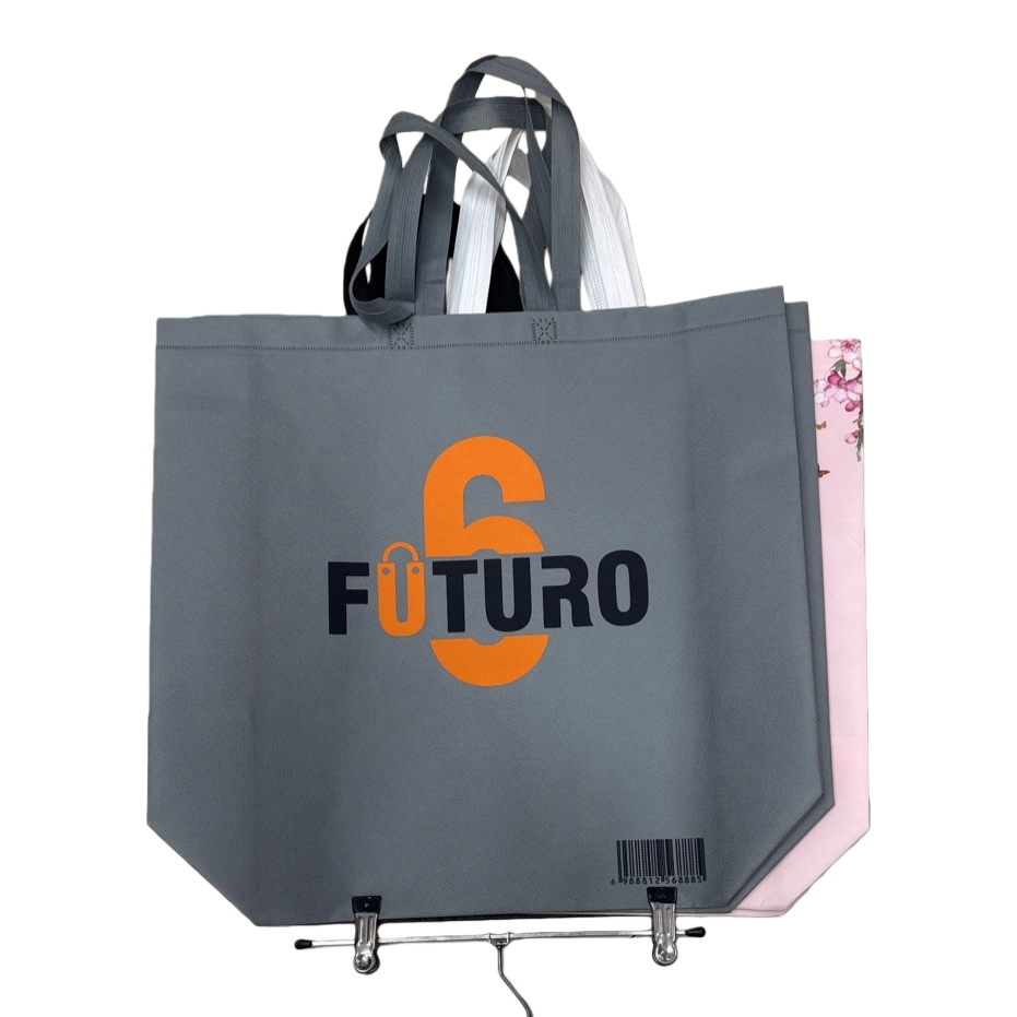 The grey shopping bag is a simple, large-capacity, reusable and eco-friendly bag Item Picture