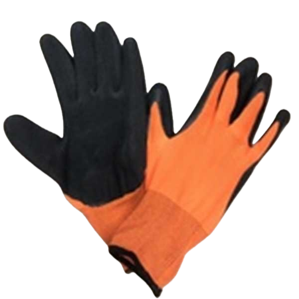 Guantes antideslizantes anaranjados negros engrosados guantes deportivos al aire libre resistentes al desgaste Item Picture