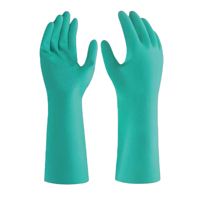 Guantes de caucho nitrilo resistente al aceite resistente a la corrosión resistente al desgaste duradero grado industrial Item Picture