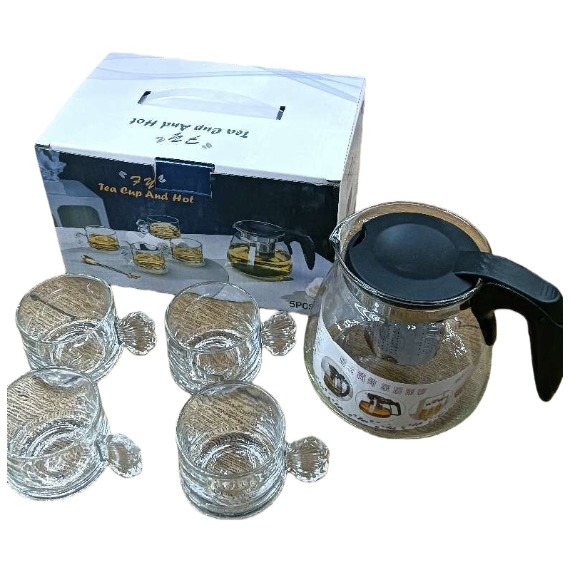 茶具套装玻璃茶壶配四只玻璃茶杯家用办公泡茶用品171144645茶具套装茶具高档茶具高端茶具茶壶白底实物图