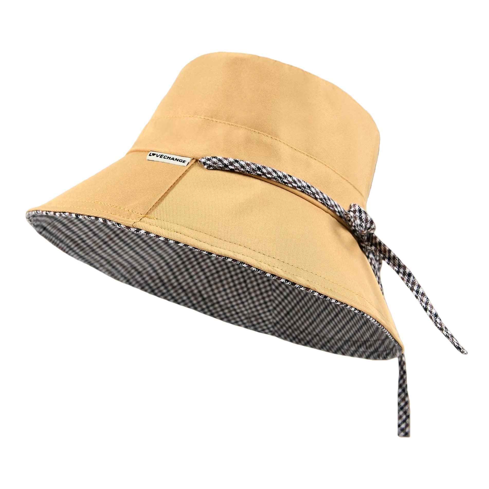 The yellow fisherman's hat is a fashionable and trendy casual sun hat that is suitable for both men and women Item Picture