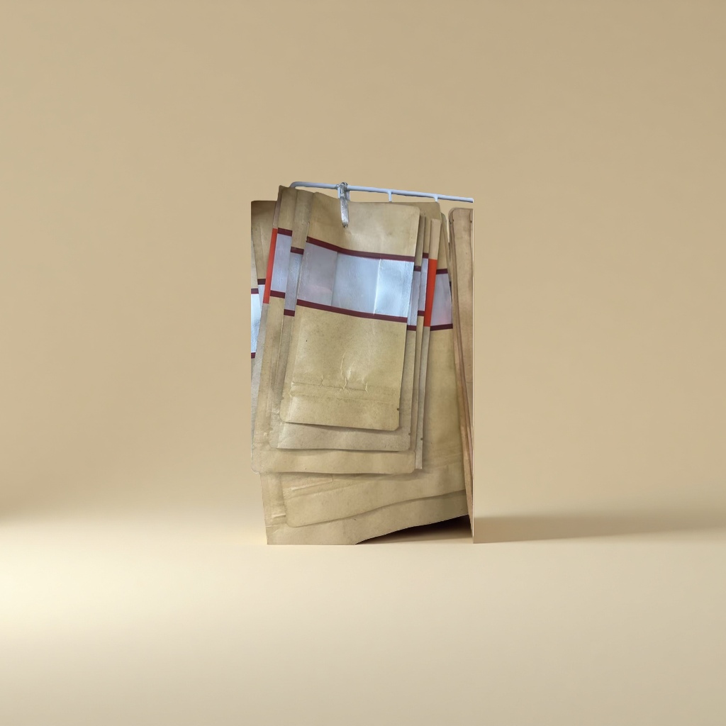 Brown paper bags, reusable, eco-friendly packaging bags, daily shopping bags, simple style, large capacity Application Scenario