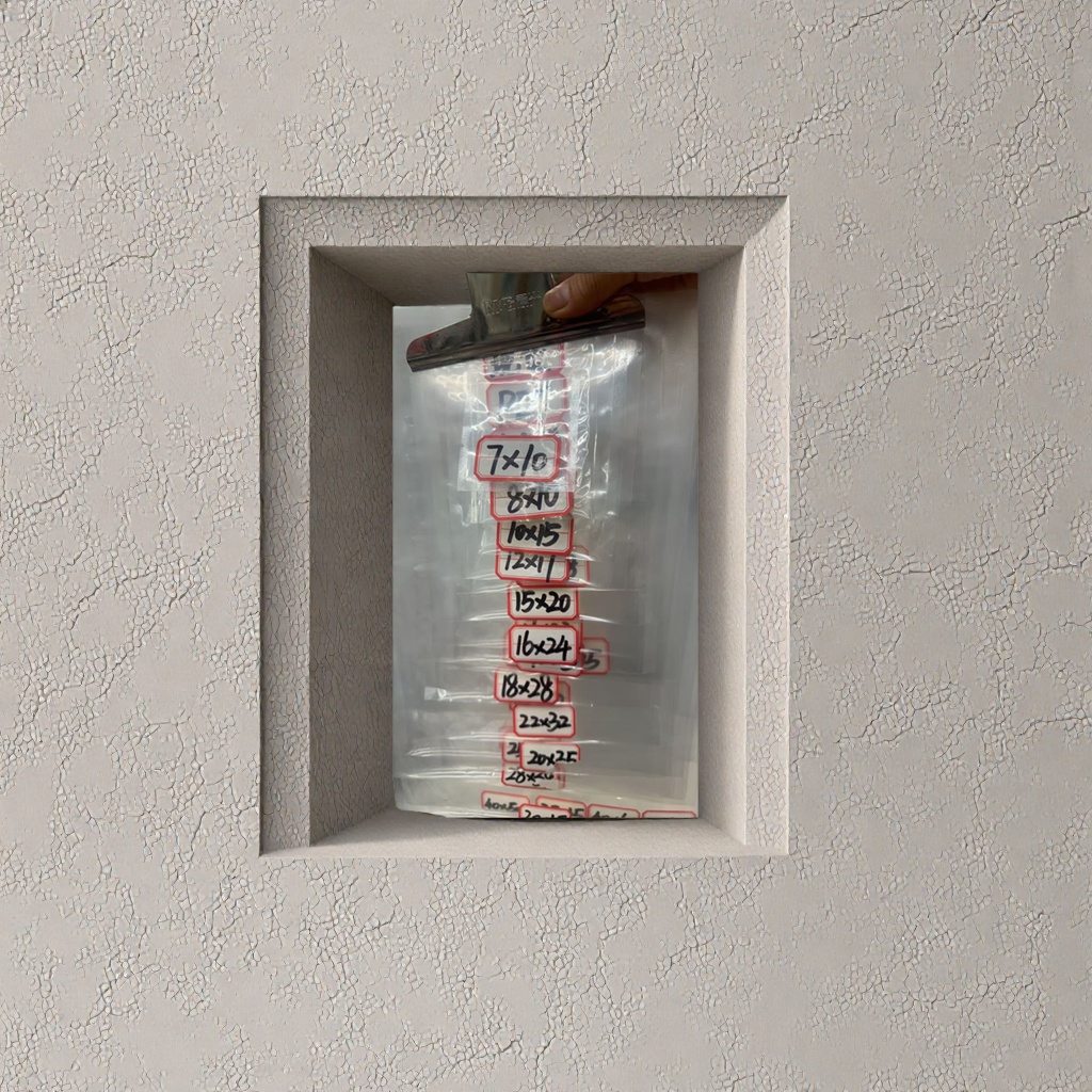 Transparent self-sealing plastic bag with label details Picture