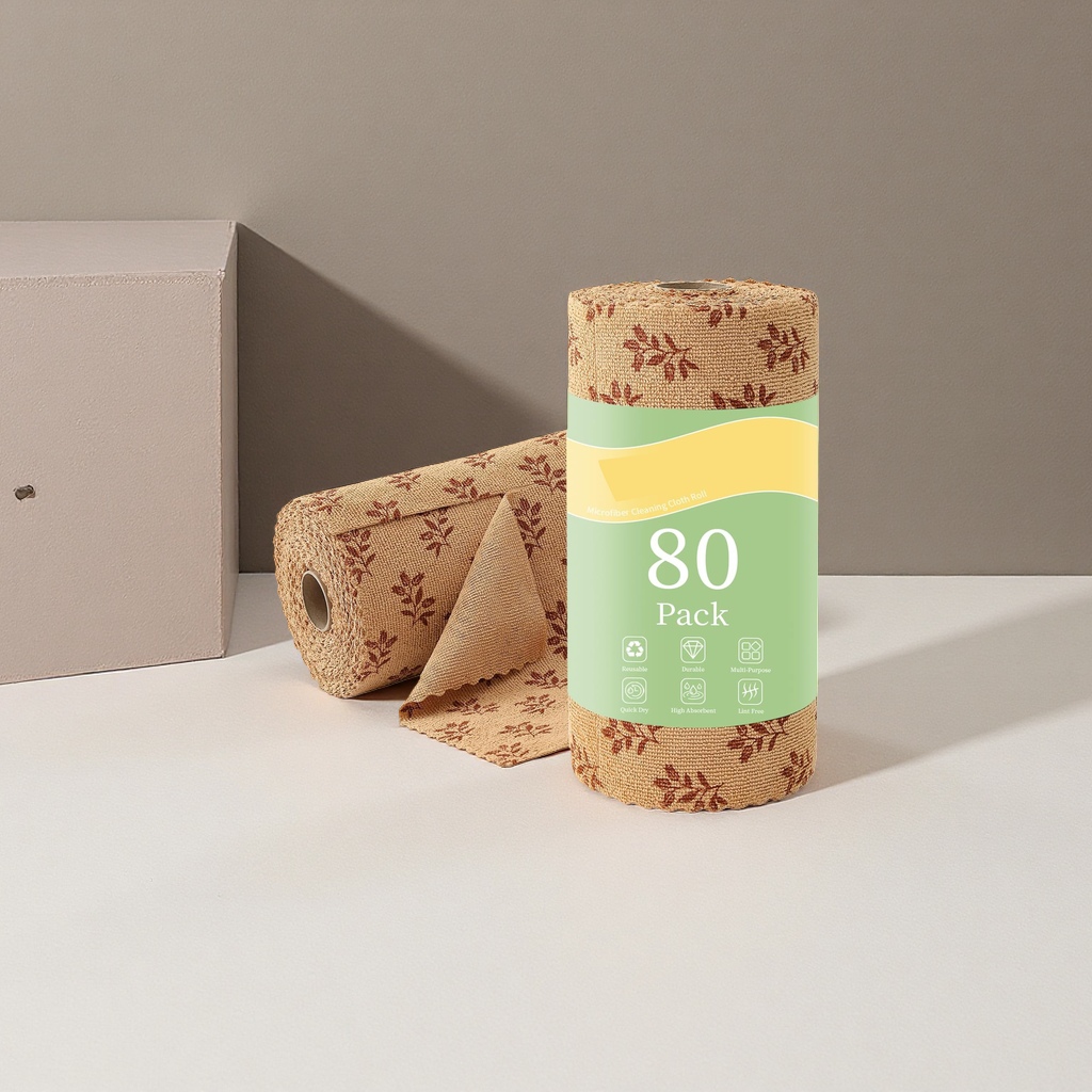 Yilu Silk ultra-fine fiber thickened roll printed cloth, hand-tear design, durable dishwashing and pot cleaning cloth, reusable towel, washable, shop cloth, special cloth for cars, kitchens and Windows Application Scenario