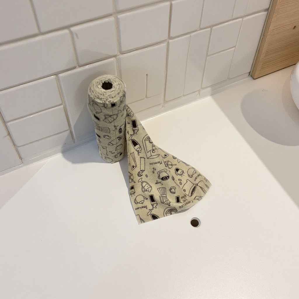 Yilu Silk ultra-fine fiber thickened roll printed cloth, hand-tear design, durable dishwashing and pot cleaning cloth, reusable towel, washable, shop cloth, special cloth for cars, kitchens and Windows Specification image