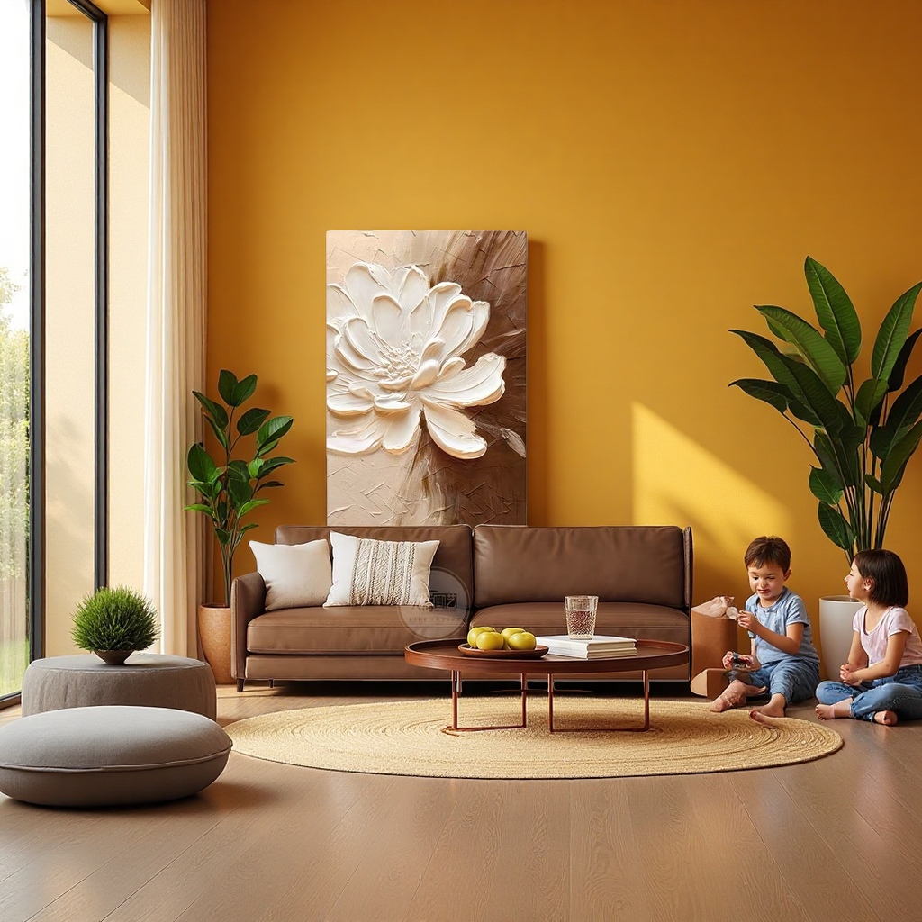 Flower decorative paintings, simple hanging paintings for the living room and bedroom, artistic wall decorations, and home decorative paintings Application Scenario