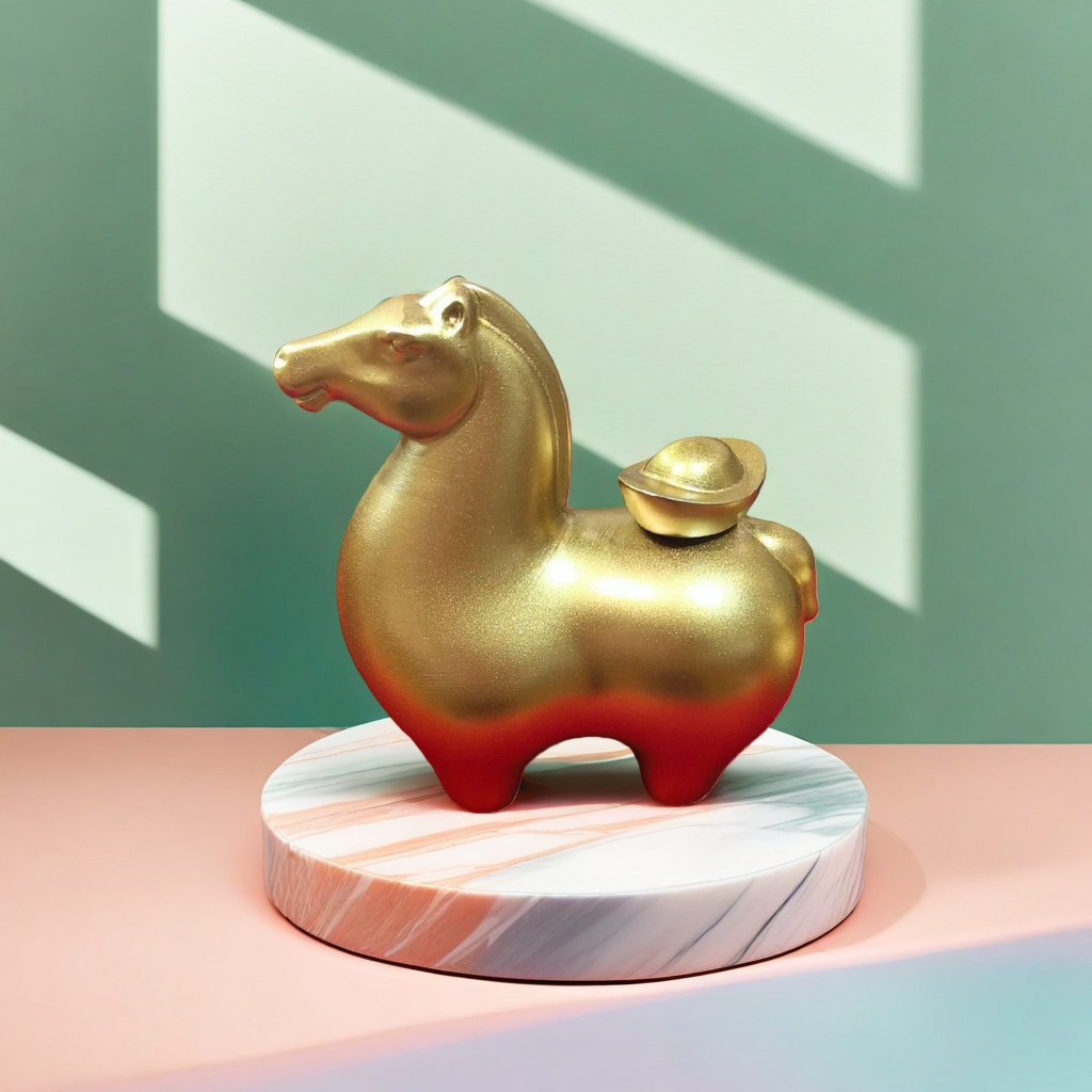 Golden horse-shaped ornaments, artistic decorative items, home ornaments, handicrafts ornaments Specification image