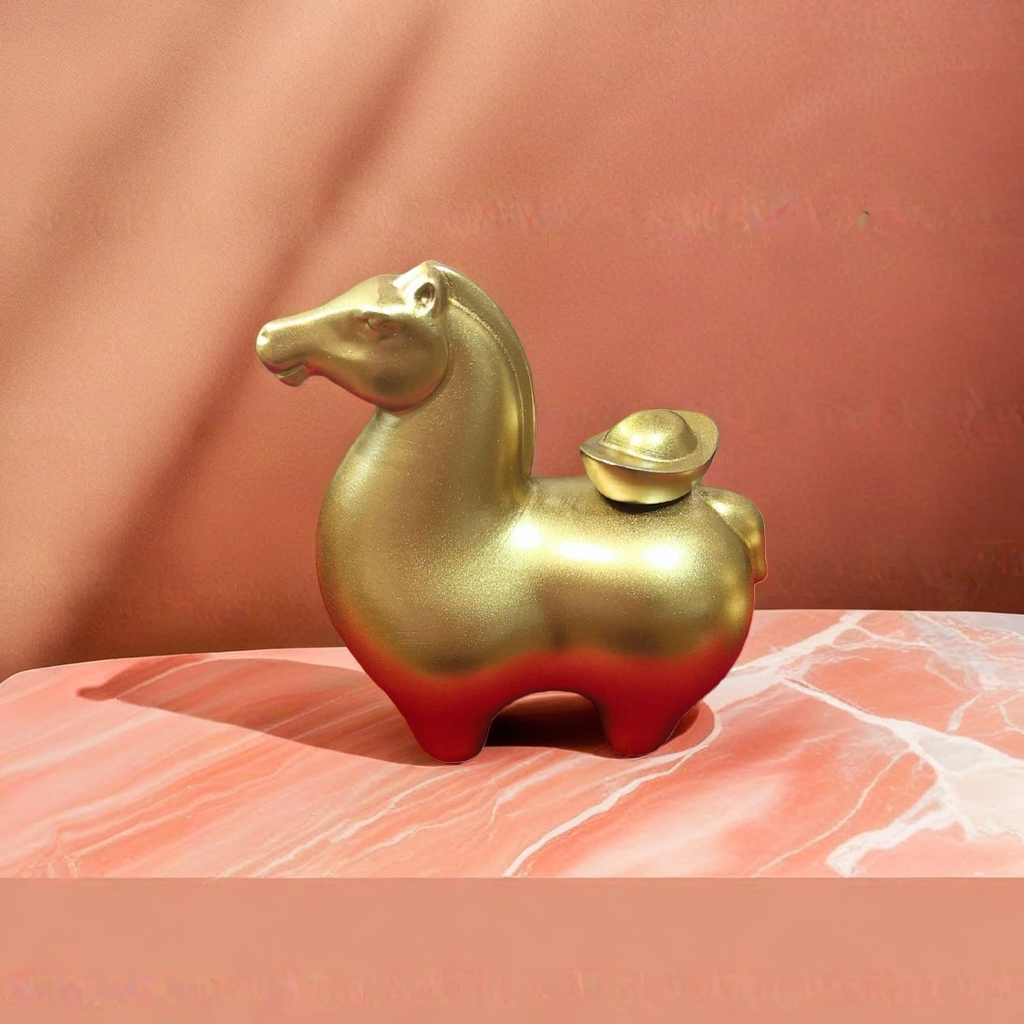 Golden horse-shaped ornaments, artistic decorative items, home ornaments, handicrafts ornaments details Picture