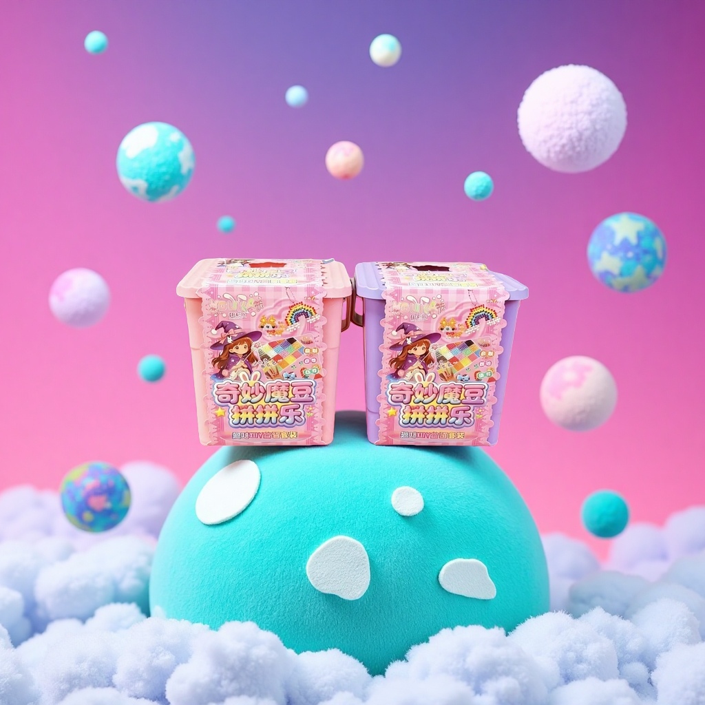 Magic Bean Building Block Toy Bucket for Children's Intelligence and early education details Picture