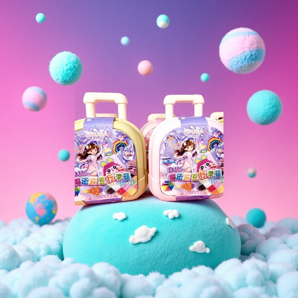 Children's DIY magic bean-making suitcase toy set can be assembled into creative handmade gifts details Picture