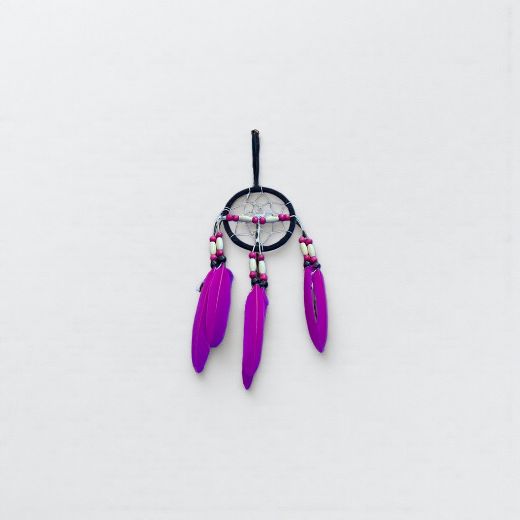 Colorful feather dreamcatcher, dreamy decorative pendant, home decor, soft furnishings Specification image